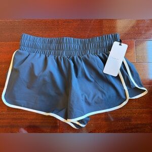 Varley Navy Blue Athletic Shorts with White Trim